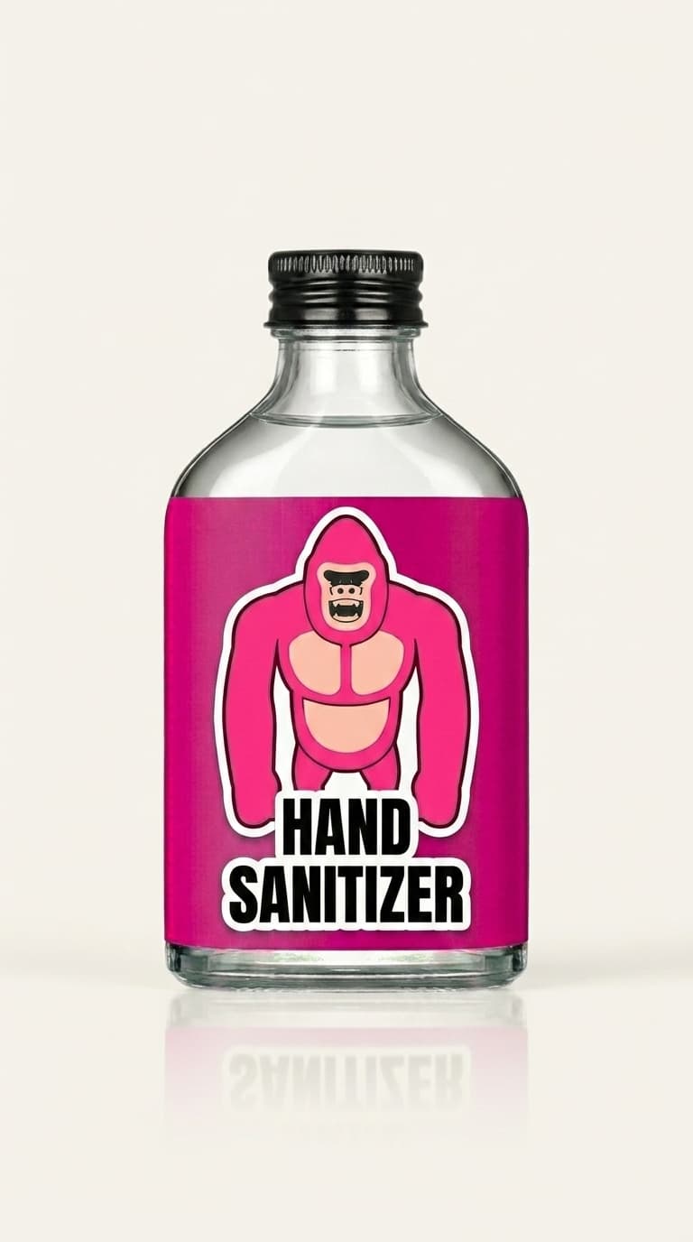 A single PYNK GORILLA hand sanitizer bottle in a clean studio shot against a white background